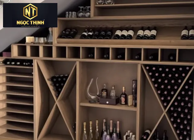 KỆ CẦU THANG GỖ CAO CẤP NGỌC THỊNH LONG THÀNH - KCT010